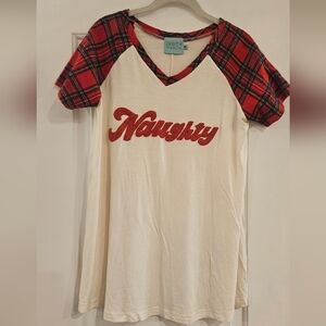 Judith March 'Naughty' Plaid Christmas Shirt